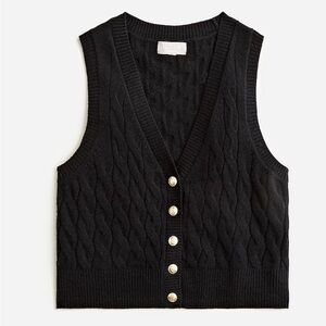 J Crew Cashmere cropped cable knit sweater vest
